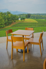 Fototapeta na wymiar Restaurant table, Restaurant table from Thailand country
