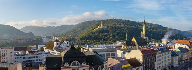 Panorama of Usti nad Labem - an industrial city in northern Bohemia