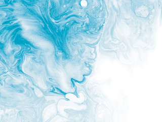 Fototapeta premium Blue creative abstract hand painted background, marble texture, abstract ocean