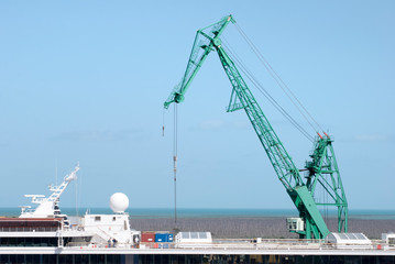 Fototapeta premium The Crane serving The Cruise Ship in Grand Bahama Island Port