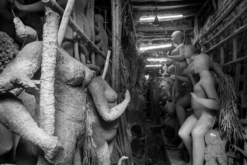 A workshop of Kumortuli, Kolkata
