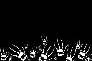 Abstract background with hands on black background 