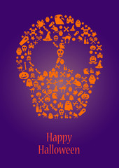 Happy Halloween greeting card template