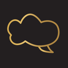 golden bubble speech icon- vector illustration