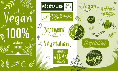 Logo / Label / sticker - vegan - veggie - végétalien - végétarien