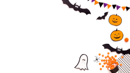 Halloween card with creative figures and copy space