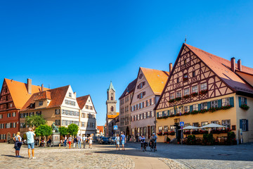 Altstadt und Sankt Pauls Kirche, Dinkelsbühl, Bayern, Deutschland 