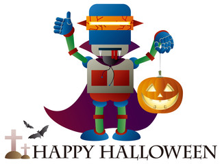 ハロウィンロボットのグリーティングカード