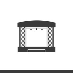 Vector concert stage icon isolated on white background