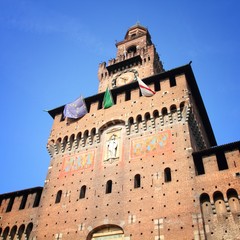 Sforza Castle, Milan. Italy landmark.