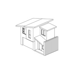 Asimetric Modern Architectural isolated house