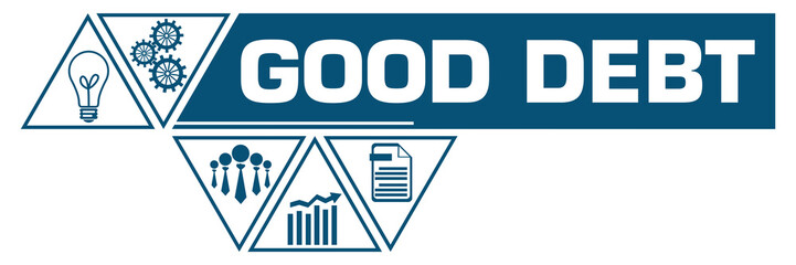 Good Debt Blue White Triangle Polygon Horizontal 