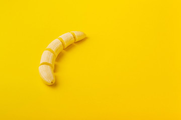 banana slices on yellow background, mockup image