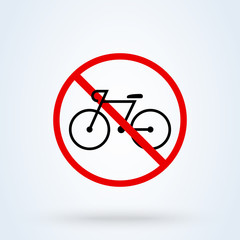 No bicycle sign. Simple modern icon design illustration.