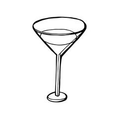 Hand drawn illustration of cocktail. MARTINI. Vector collection.