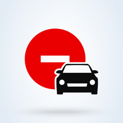 Sign For No Car Simple modern icon design illustration.