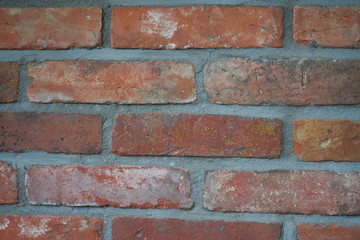 Old red brick wall texture background. Brick wall, red brick texture. Closeup red brick