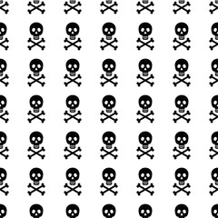 Seamless pattern with skull and crossbones.