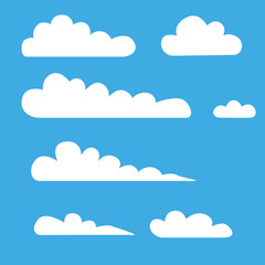 Vector set cloud shape. Flat illustration