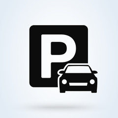 Car Parking Simple modern icon design illustration.