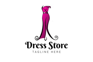 Obraz na płótnie Canvas dress store logo template