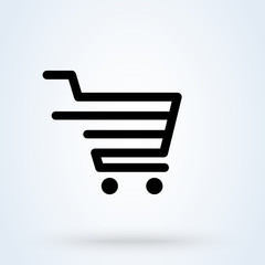 shopping cart fast. Simple modern icon design illustration.