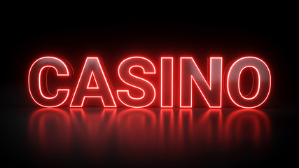 The Word Casino With Neon Light - 3D Illustration