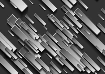 Abstract dark grey tech geometric rectangles background. Vector design