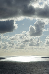 Sky line and seascape with ships