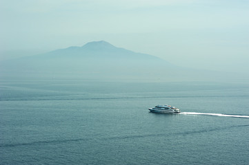 Sky line and seascape with ships
