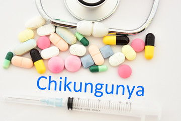 Syringe with drugs for Chikungunya disease treatment