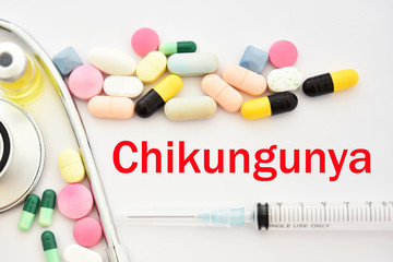 Syringe with drugs for Chikungunya disease treatment