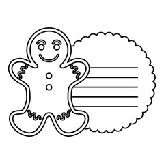 merry christmas sweet ginger cookie with circular lace