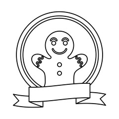 merry christmas card with sweet ginger cookie