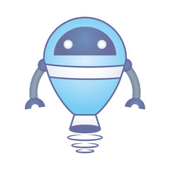 robot floating cyborg isolated icon