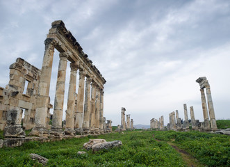 The Great Colonnade ruins at Apamea, Hama Governorate, Syria