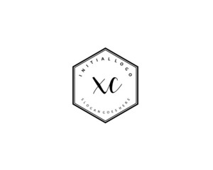 XC Initial handwriting logo vector	