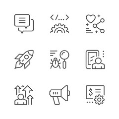 Set line icons of SEO