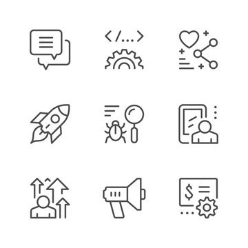 Set line icons of SEO