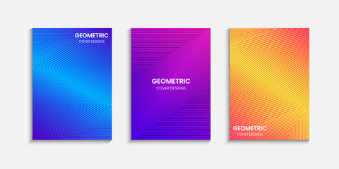 Fototapeta premium Minimal Cover design template with a gradient background and geometric lines