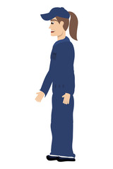 female young mechanic worker avatar character