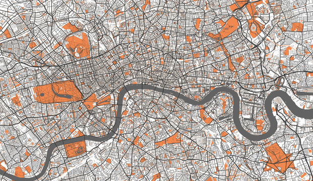 Detailed Map of London, UK
