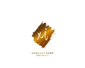 XI Initial handwriting logo vector	