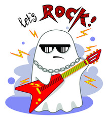 Rock ghost plays guitar