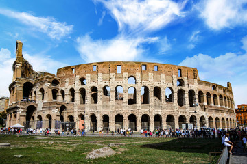 Colosseum in Rome and beautiful day