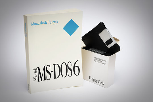Italy - 2016 - MS DOS Microsoft Operating System - illustrative editorial