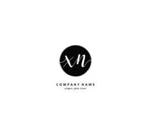 XN Initial handwriting logo vector	