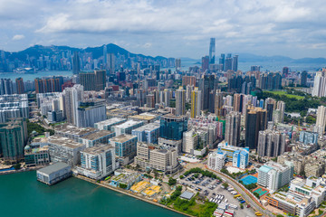 Top view of Hong Kong city skyline