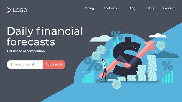 Inflation flat tiny person vector illustration landing page template design