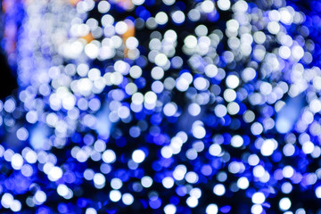 Blue bokeh background. Blue light up illiminated background